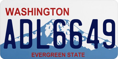 WA license plate ADL6649