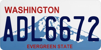WA license plate ADL6672