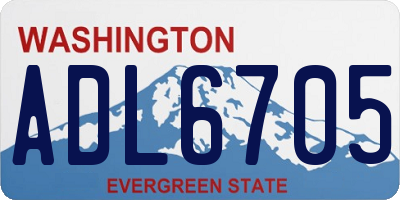 WA license plate ADL6705