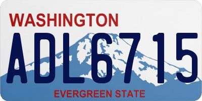 WA license plate ADL6715
