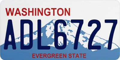 WA license plate ADL6727