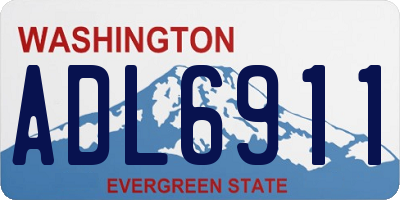 WA license plate ADL6911