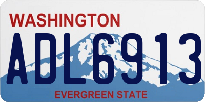 WA license plate ADL6913