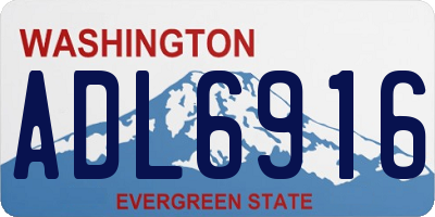 WA license plate ADL6916