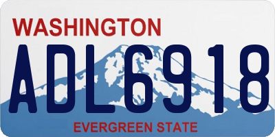 WA license plate ADL6918