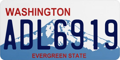 WA license plate ADL6919