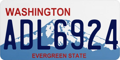 WA license plate ADL6924