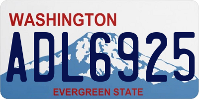 WA license plate ADL6925