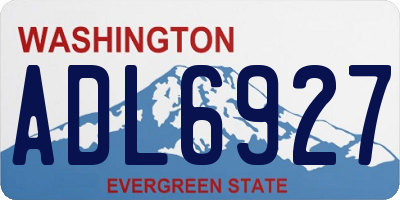 WA license plate ADL6927