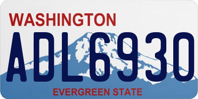 WA license plate ADL6930
