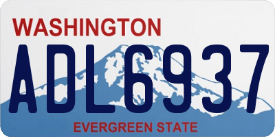 WA license plate ADL6937
