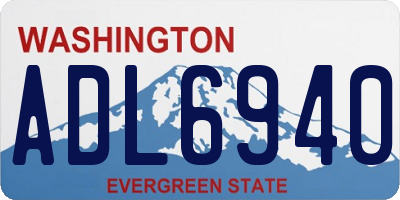WA license plate ADL6940