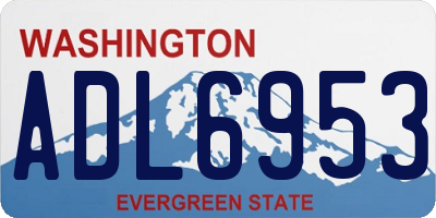 WA license plate ADL6953