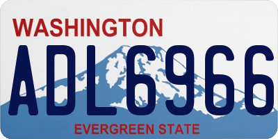 WA license plate ADL6966
