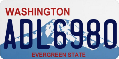 WA license plate ADL6980