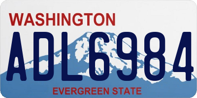 WA license plate ADL6984