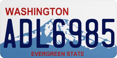 WA license plate ADL6985