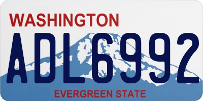 WA license plate ADL6992