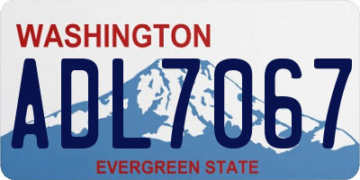 WA license plate ADL7067