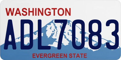 WA license plate ADL7083