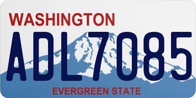 WA license plate ADL7085