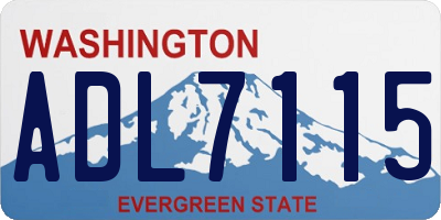 WA license plate ADL7115