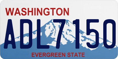 WA license plate ADL7150