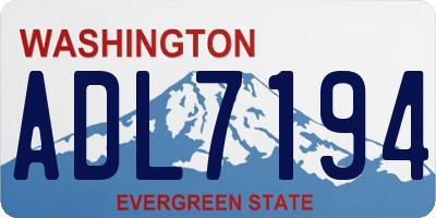 WA license plate ADL7194