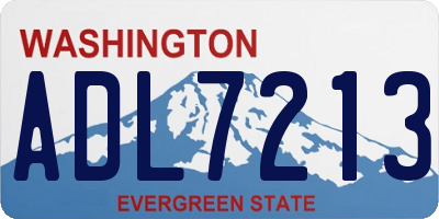 WA license plate ADL7213