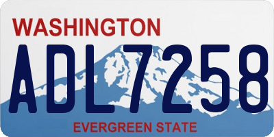 WA license plate ADL7258