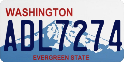 WA license plate ADL7274