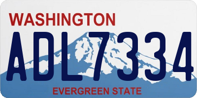WA license plate ADL7334