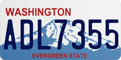 WA license plate ADL7355