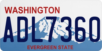 WA license plate ADL7360