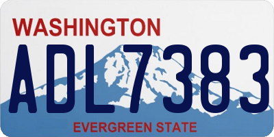 WA license plate ADL7383
