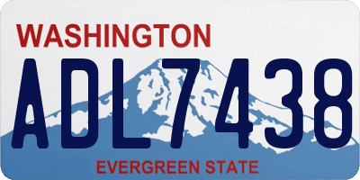 WA license plate ADL7438