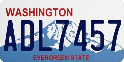 WA license plate ADL7457