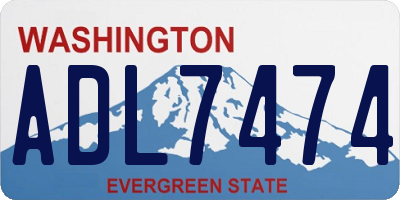 WA license plate ADL7474