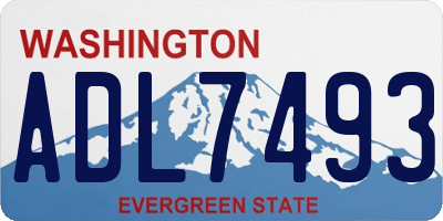 WA license plate ADL7493