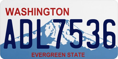 WA license plate ADL7536