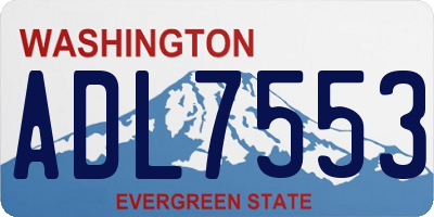 WA license plate ADL7553