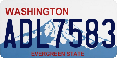 WA license plate ADL7583