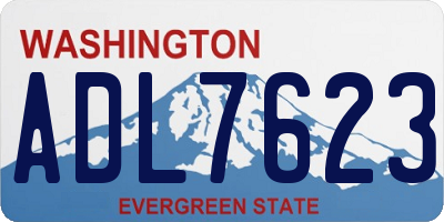 WA license plate ADL7623