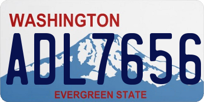 WA license plate ADL7656