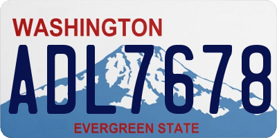 WA license plate ADL7678