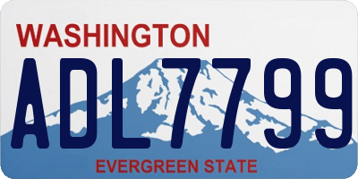 WA license plate ADL7799