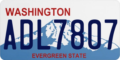 WA license plate ADL7807