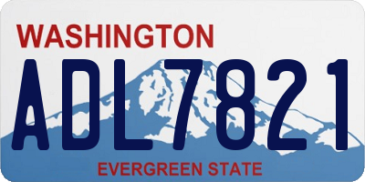 WA license plate ADL7821