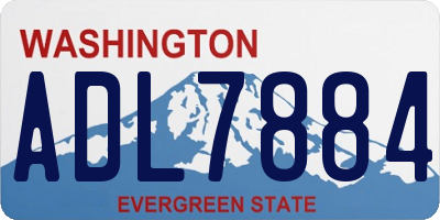 WA license plate ADL7884