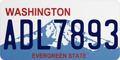 WA license plate ADL7893